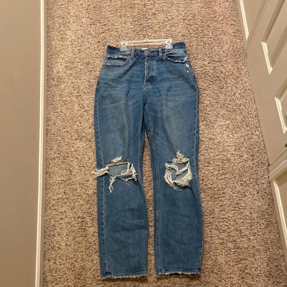 Ambrombie medium/dark wash dad jeans